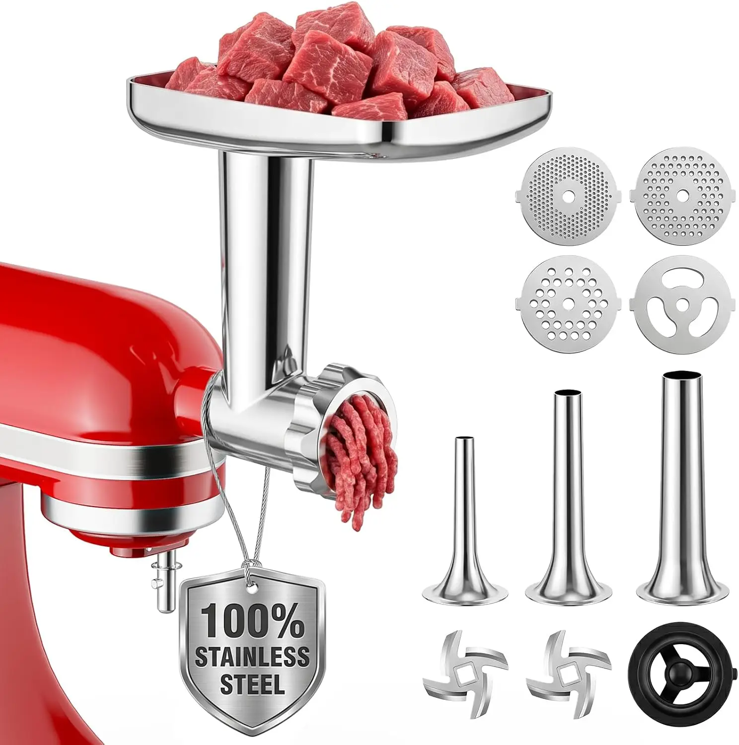 Stainless Steel Meat Grinder for KitchenAid Mixer