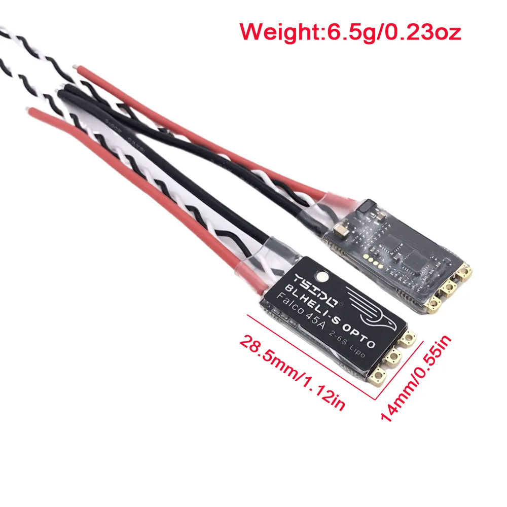 YSIDO Falco 35A 45A BLHeli_S ESC 2-6S Lipo bezszczotkowy kontroler elektroniczny z podświetleniem LED DSHOT125/300/600 dla drona