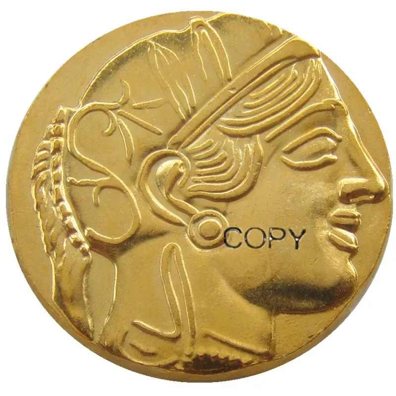 G(04)Ancient Athens Greek gold Drachm - Atena Greece Gold Plated copy coins