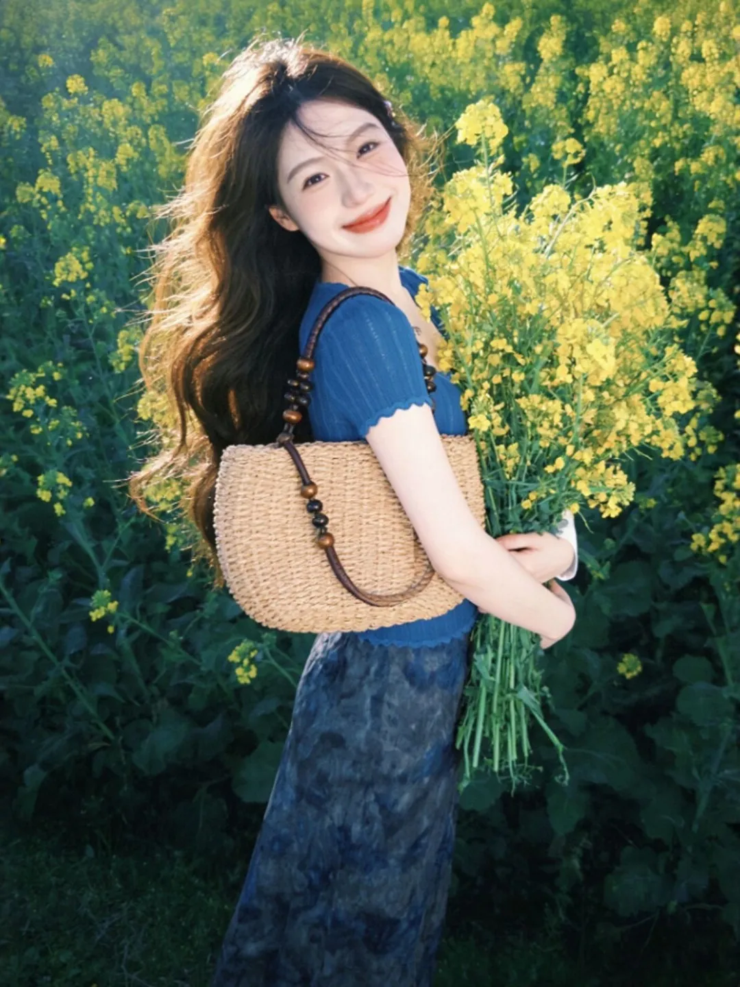 

Retro Gentle Style Printed Half Skirt Two-Piece Set Elegant Summer Outfit Cotton Blend Short Sleeve T-Shirt And Long Skirt