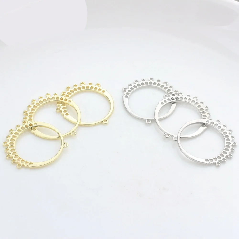 Zinc Alloy Charms Round Shape Circle Connector Tassel Charms For DIY Tassel Earrings Jewelry Making Finding Accessories