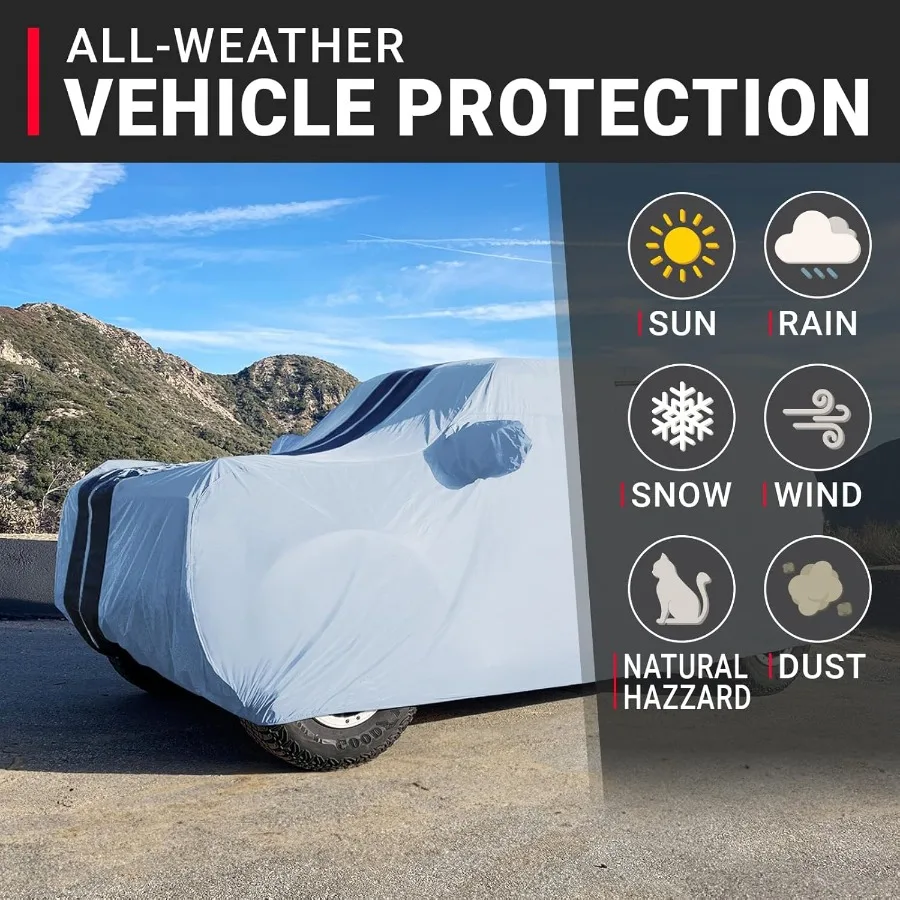 Housse SUV personnalisée pour Jeep Patriot 20072017, imperméable, AllWeather, pluie, neige, UV, protection solaire, extérieur complet, intérieur et extérieur, voiture Co