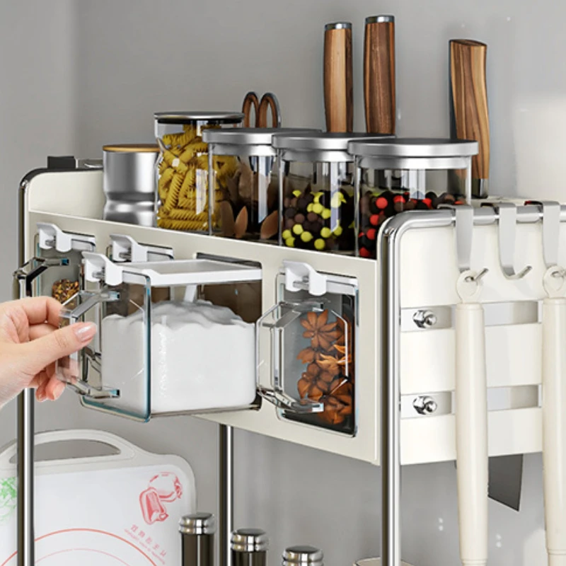 Multifunctional Spice Rack Kitchen Countertop Storage Organizer 2-layers Partition Shelf for Spices Saves Space Home Supplies