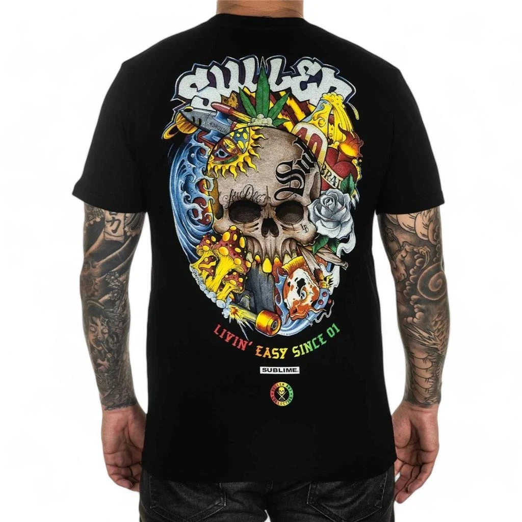 Camiseta Sullen Art Collective Subliminal Sublime negra de primera calidad para hombre, S-4XL, nuevas llegadas de primavera/verano, corte regular, informal