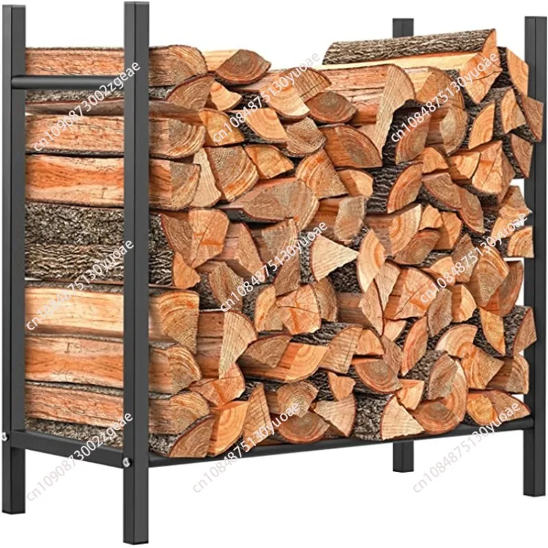 Wrought Iron Firewood Rack Log Holder Large Stacking Stand Accessory Space