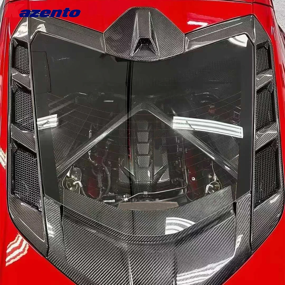 For Chevrolet Corvette C8 2020-2024 Carbon Fiber KZA Style Rear Window Decal Cover