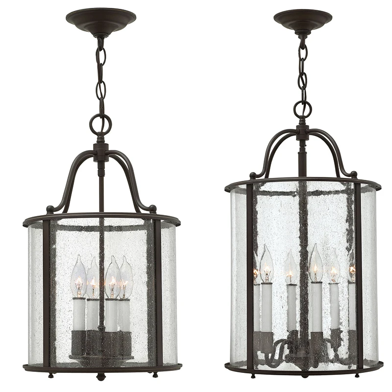 

Restaurant Cafe Bar Solid Brass Modern Hanging Mechanic Glass Drum Chrome Kitchen Island Chandelier