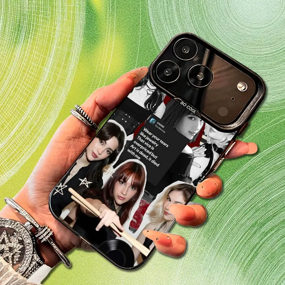 Funda de teléfono Rock Band T-The W-Warnings para iPhone 14,17,13,12,11,16,15,Mini,Pro,SE,XS,MAX,funda de silicona negra mate