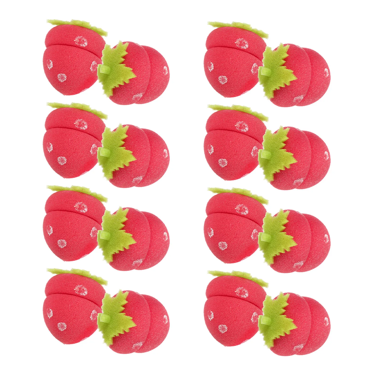 30Pcs Heatless Curlers for Sleeping - Strawberry Shape Foam Rollers for Women Long Or Short Hair Gentle Curling Without