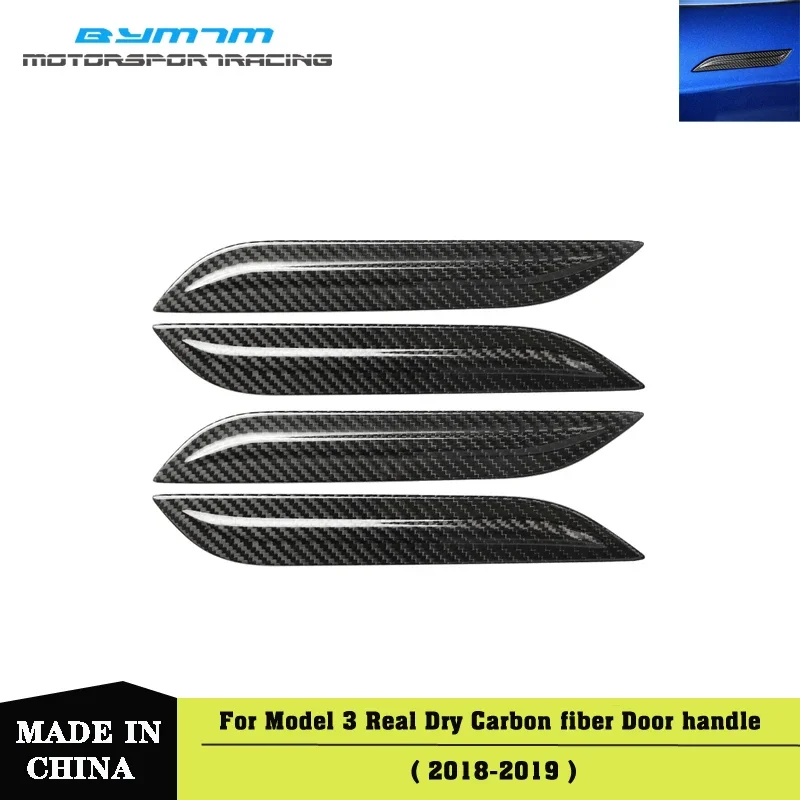 

Dry Carbon fiber Door handle cover Car Accessories For Tesla Model 3