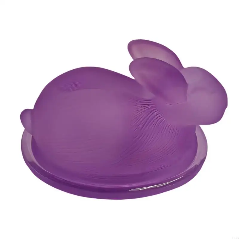 Decorative Glass Storage Bowl Candy Canister Rabbit Detail Covered Box For Storing Biscuits And Enhancing Interior 