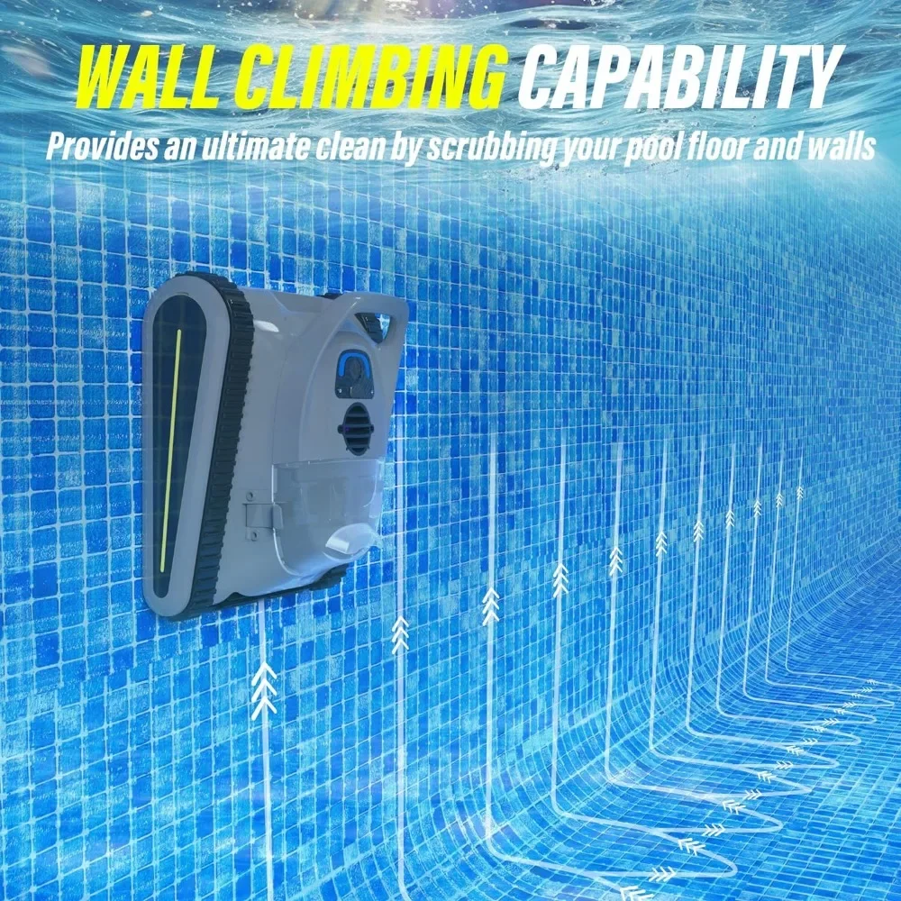 (2024 New) Cordless Robotic Pool Cleaner Wall-Climbing Automatic Pool Cleaner Pool Vacuum for Inground Pools