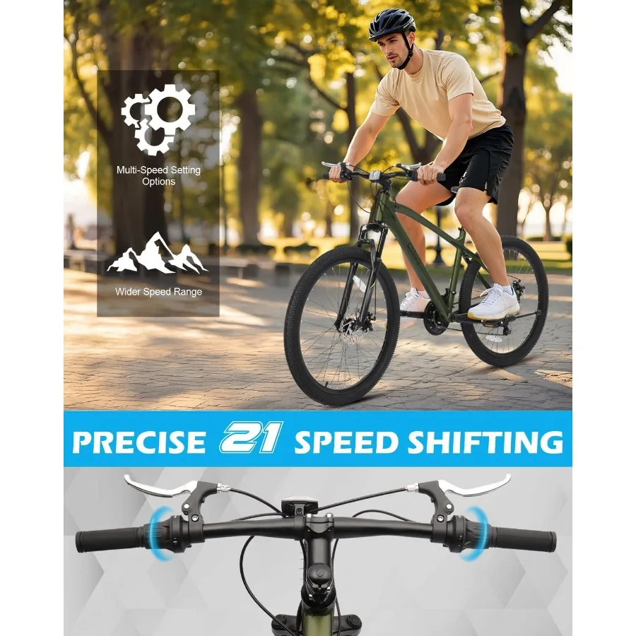 24 26 27.5 دراجة جبلية من الألومنيوم مع إطار ألومنيوم خفيف الوزن، فرامل قرصية مزدوجة ميكانيكية قوية، جنوط جدارية مزدوجة #3