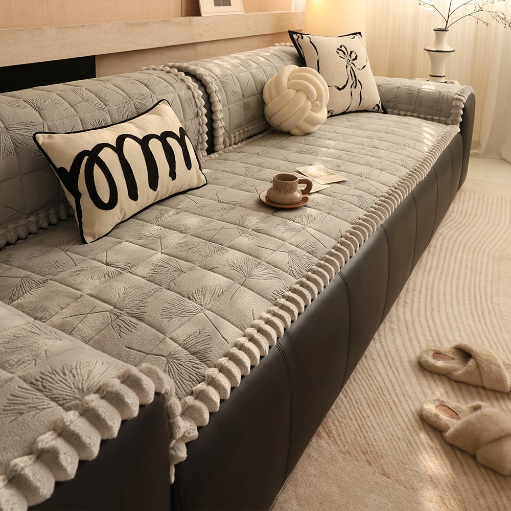 1PC Dandelion Print Anti-Slip Sofa Pad Dustproof Soft Comfortable Machine Washable Pet-Friendly All-Season Home Decorative Cushi
