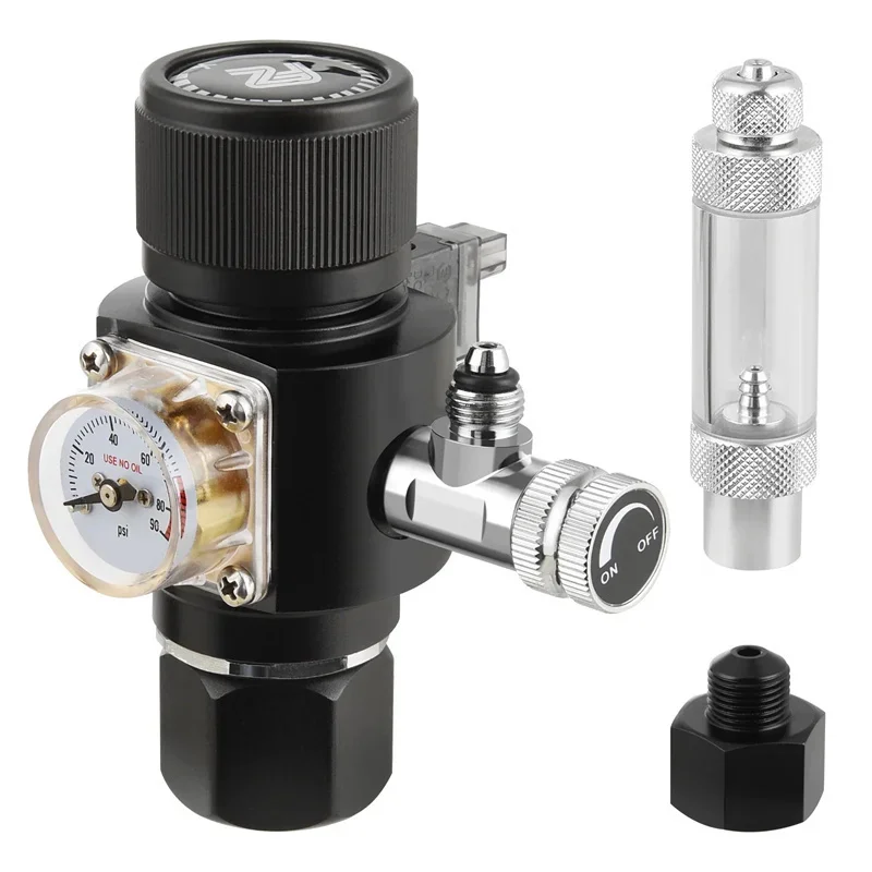 Mini Dual Stage Co2 Regulator Fish Tank Aquarium Solenoid Valve Bubble Counter Fishbowl Accessories Carbon Dioxide Reducer