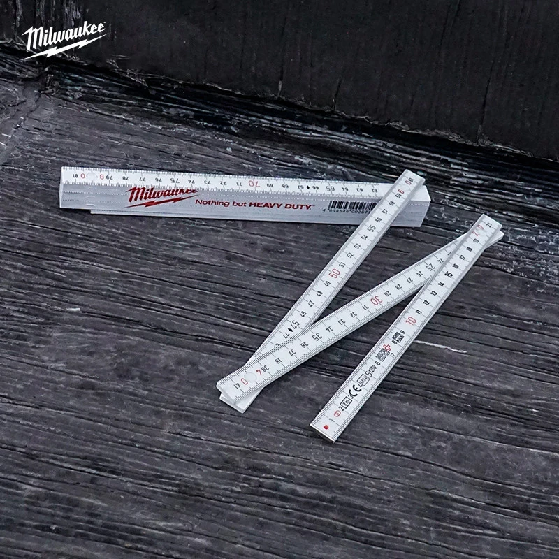 Milwaukee Composite Folding Woodworking Ruler 2 Meters, Portable Waterproof and Durable Measuring Tool, Manual Tool 4932459301