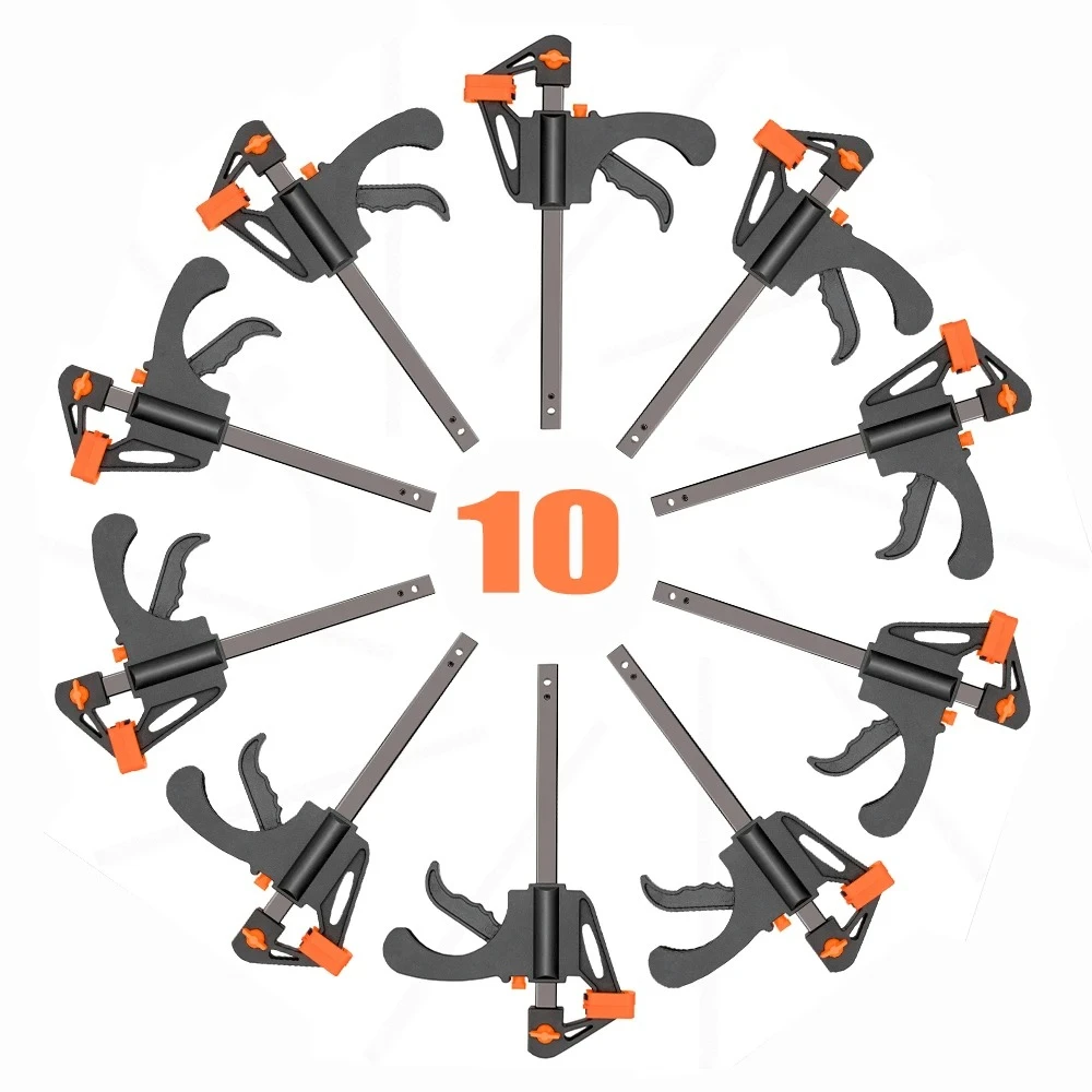 

4 Inch Clip Quick Ratchet Release Speed Squeeze Wood Working Work Bar F Clamp Clip Kit Spreader Gadget Tools DIY Hand Tool