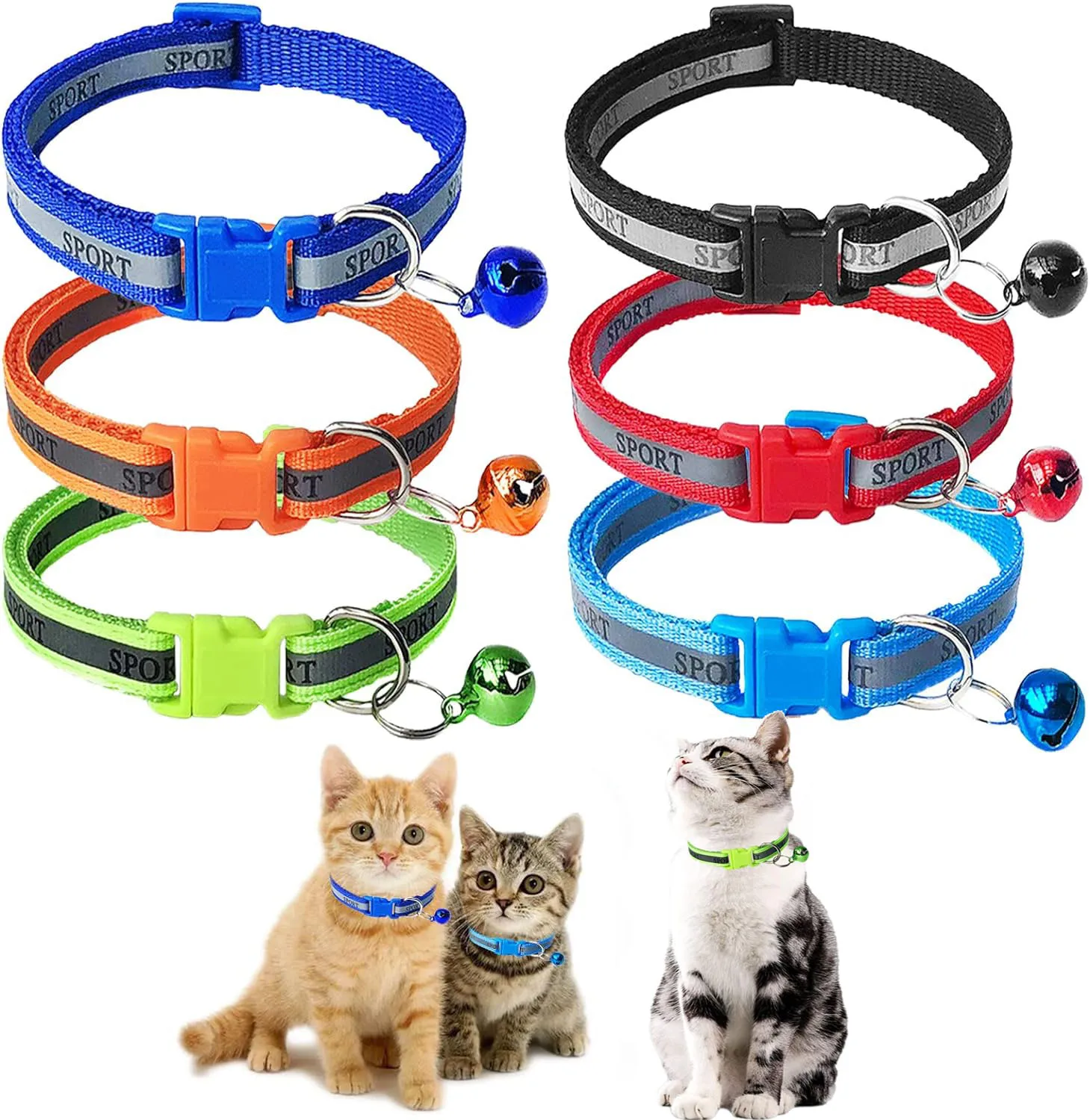 Breakaway Cat Collars With Bell Personalized For Small Dogs Cats Reflective Cat Dog Collars Luxury Designer Cat Pet  Accessories