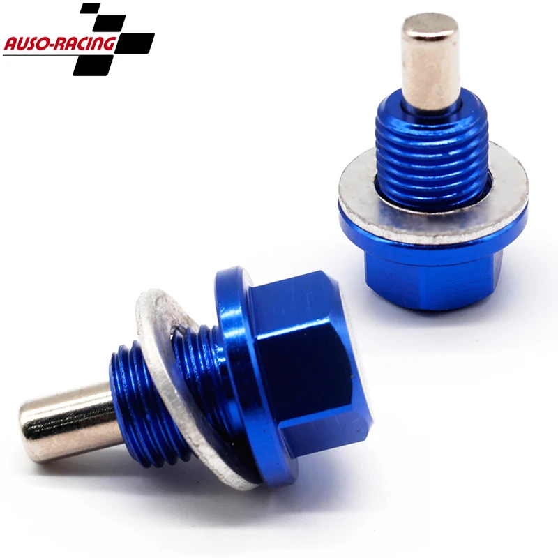 Universal Aluminium Alloy High Quality Magnetic Bolt Engine Oil Pan Drain Adsorb Plug Bolt blue Red M12x1.25 M14x1.5 M20x1.5