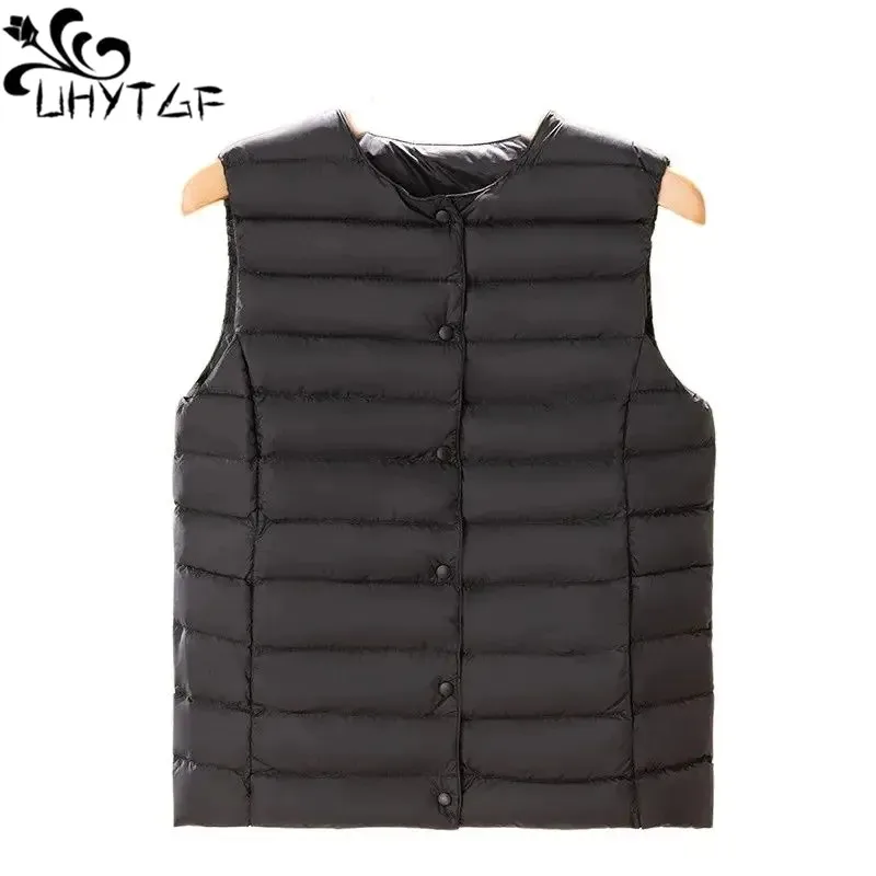 

Women Waistcoat Spring Sleeveless Liner Duck Down Jacket New Autumn Winter Ultra Light 90% White Duck Down Female Vest Coat 2360