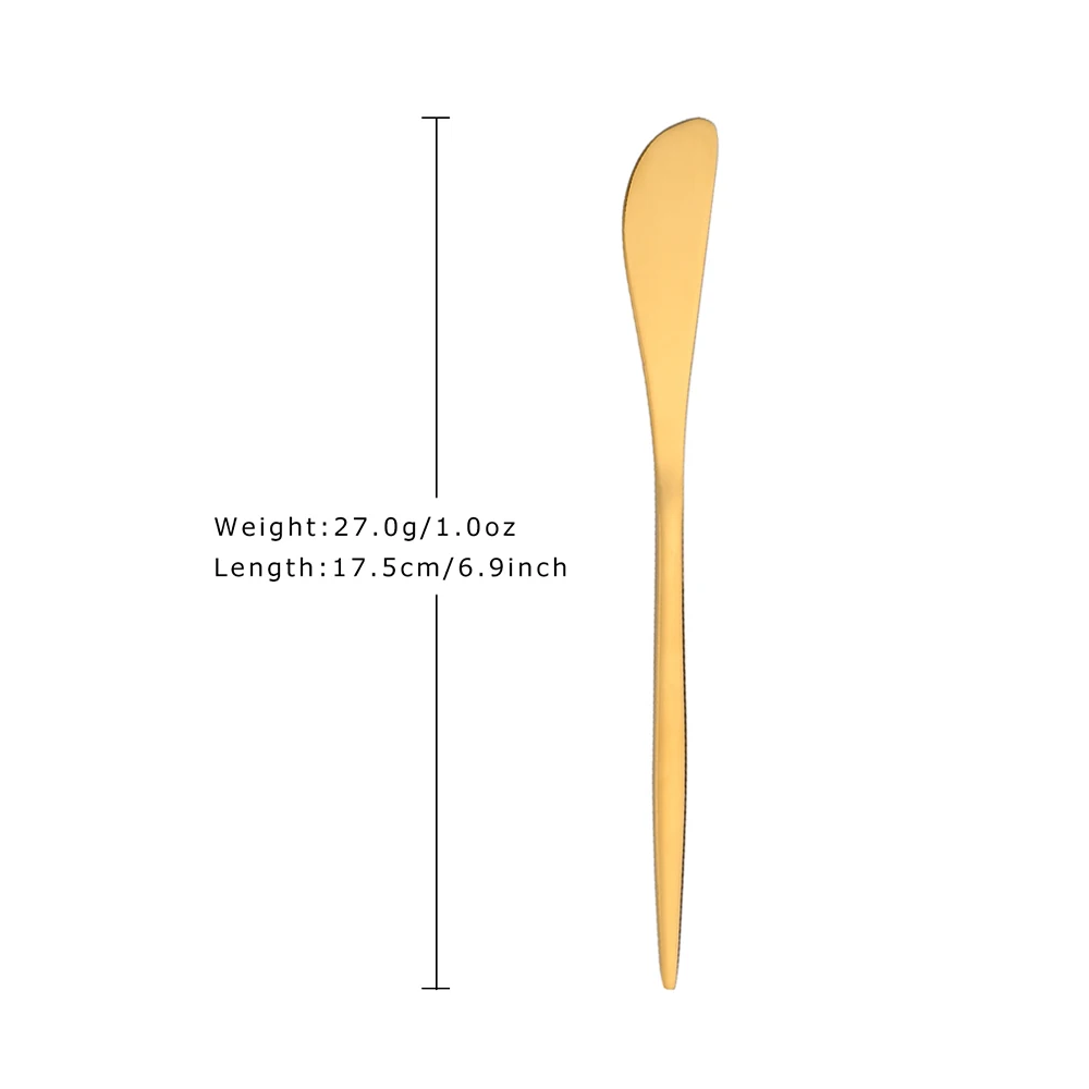 Gold 6Pcs Butter Knife Cheese Cutter Stainless Steel Cheese Dessert Knife Cream Wipe Cream Bread Jam Tools Kitchen Gadget