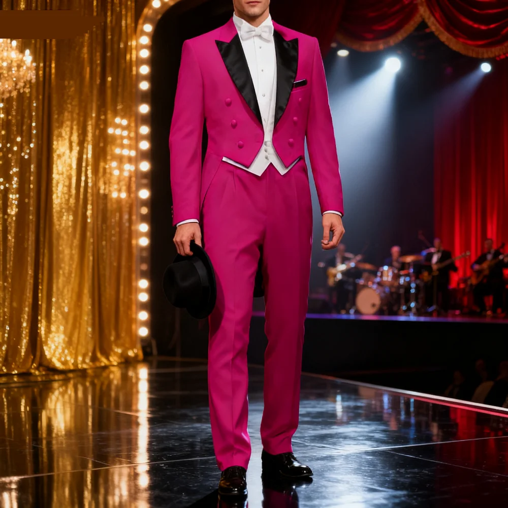 

Мужской однотонный трехсекционный терно формальный длинный пиджак для свадьбы, жениха, танцевальный костюм для курения, шафер, вечерняя одежда