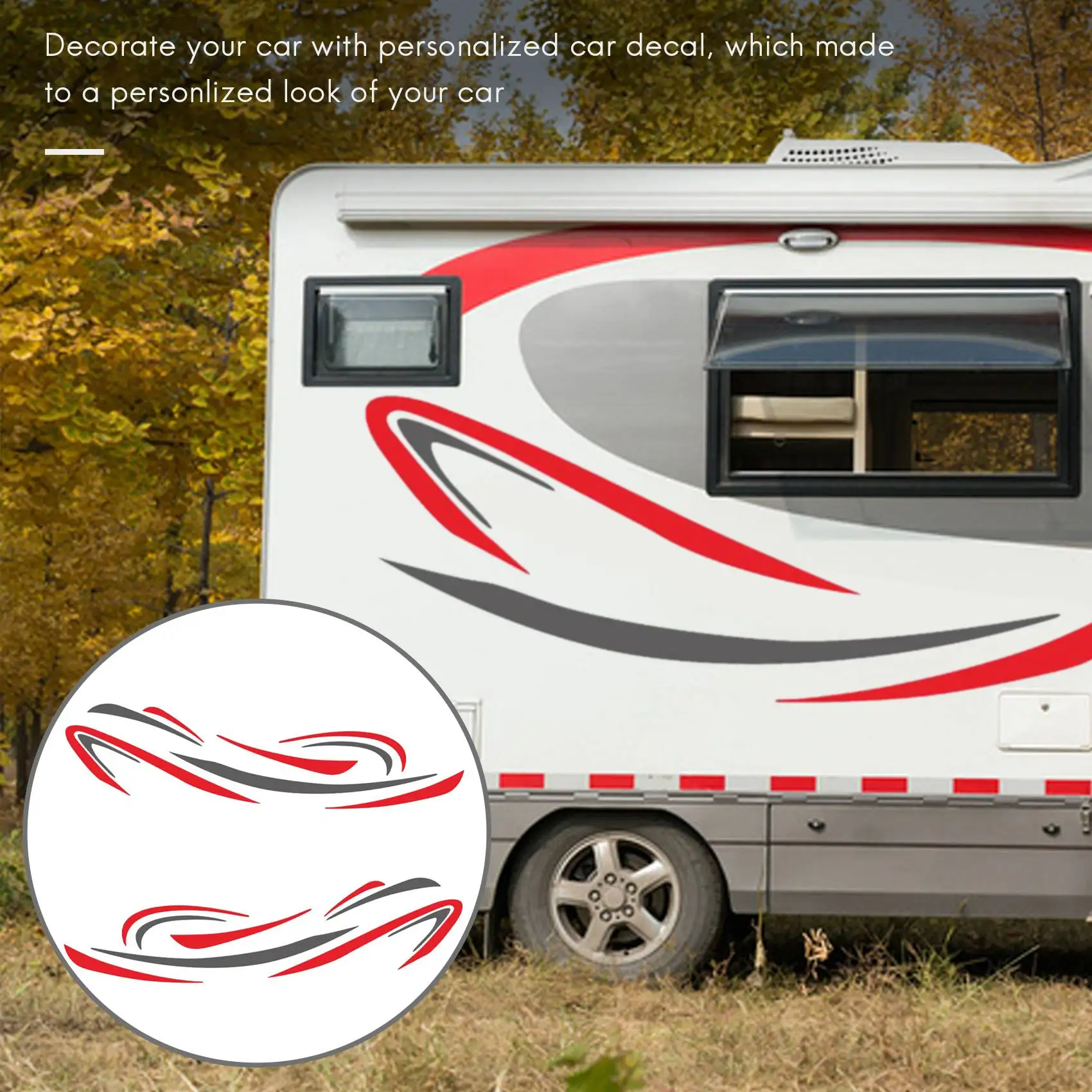 Mega Sale RV Motorhome Universal Body Sticker DIY Stripes image Decal Sticker Decoration for Caravan Trailer