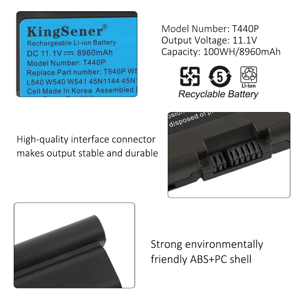KingSener bateria do laptopa Lenovo ThinkPad T440P T540P W540 L440 L540 45N1152 45N1153 45N1149 45N1152 45N1145 45N1160 57 + 57 + + — zdjęcie produktu 5