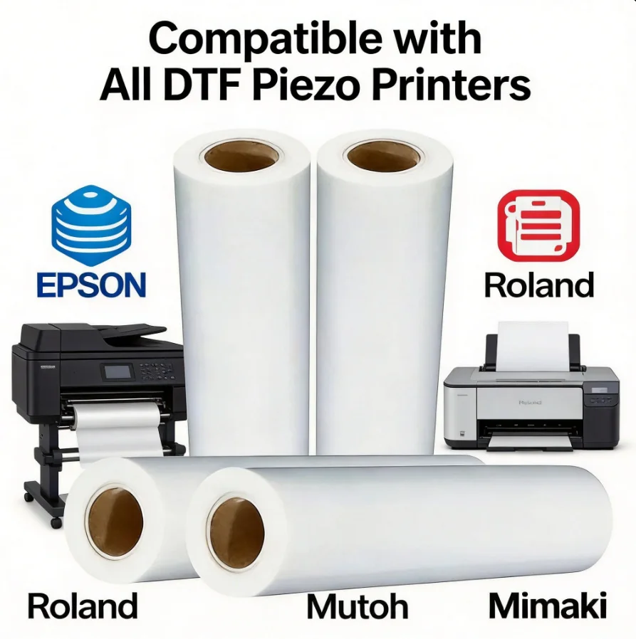 60CM*100M Roll DTF Pet film Double side DTF Film printing direct transfer film 75U thickness Epson  I3200 XP600 1390 Printheads