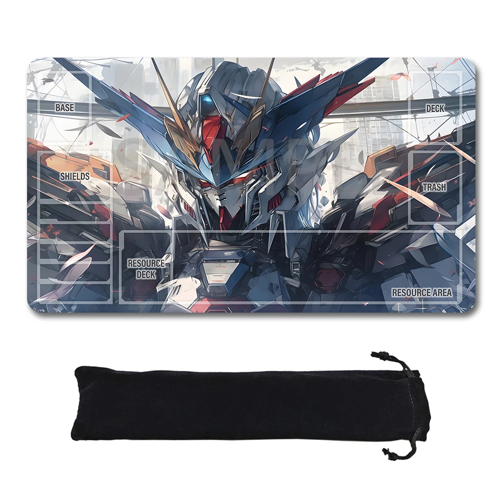 

Игровые коврики GCG со зонами — игровые коврики 24 x 14 дюймов, совместимые с игроком Gundam, неофициальный коврик для карточных игр, сумка для хранения GD5101415