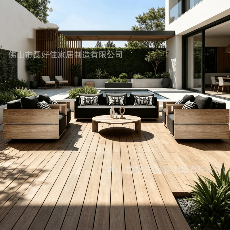 

Custom Teak , Courtyard Open-Solid Wood Sofa Chair, Suitable Homestay, Sales Office, Outdoor Leisure S