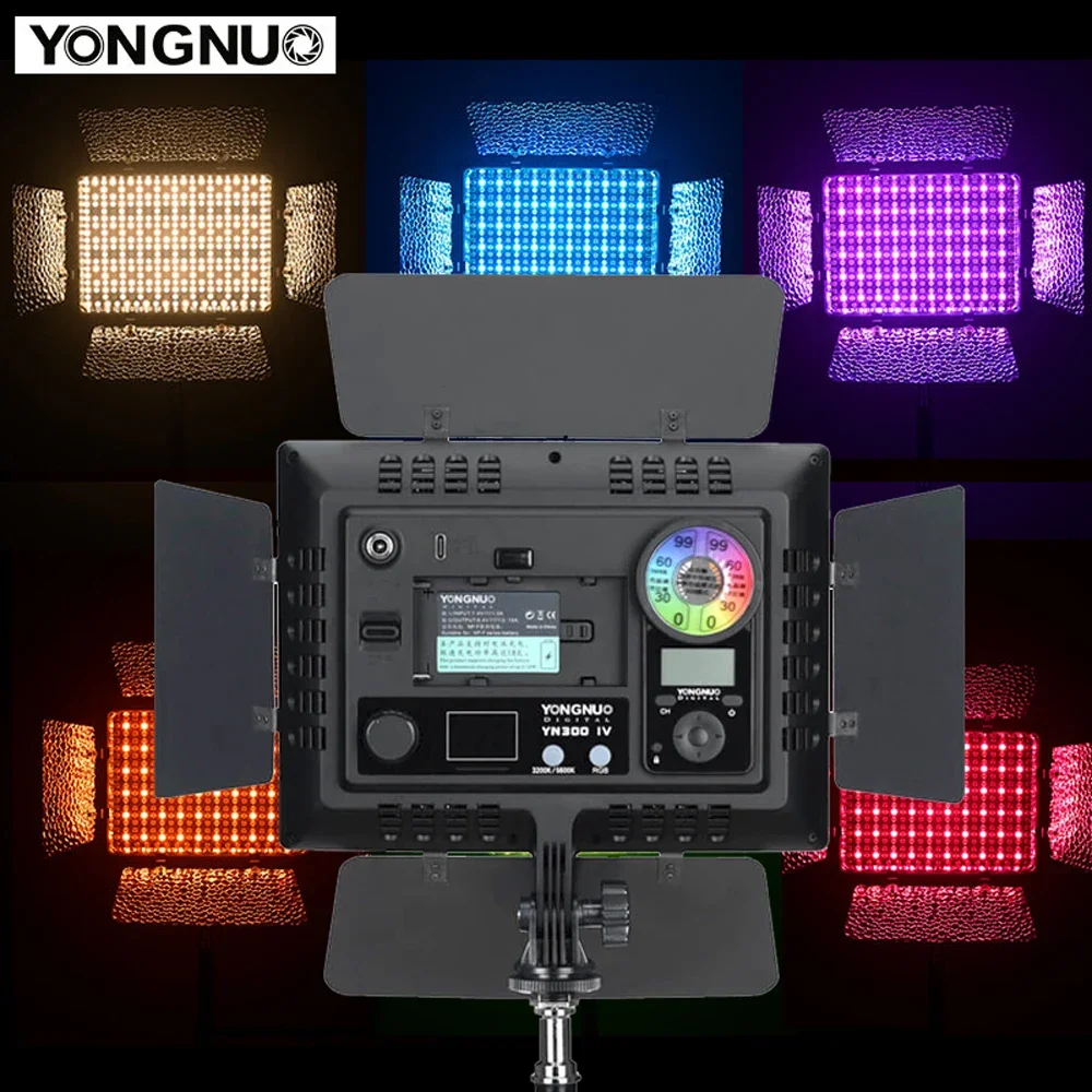 

Yongnuo YN300 IV YN300IV RGB LED Video Light 3200-5600K RGB Full-Color Camera Photo Panel Lamp for Canon Nikon Sony Camera