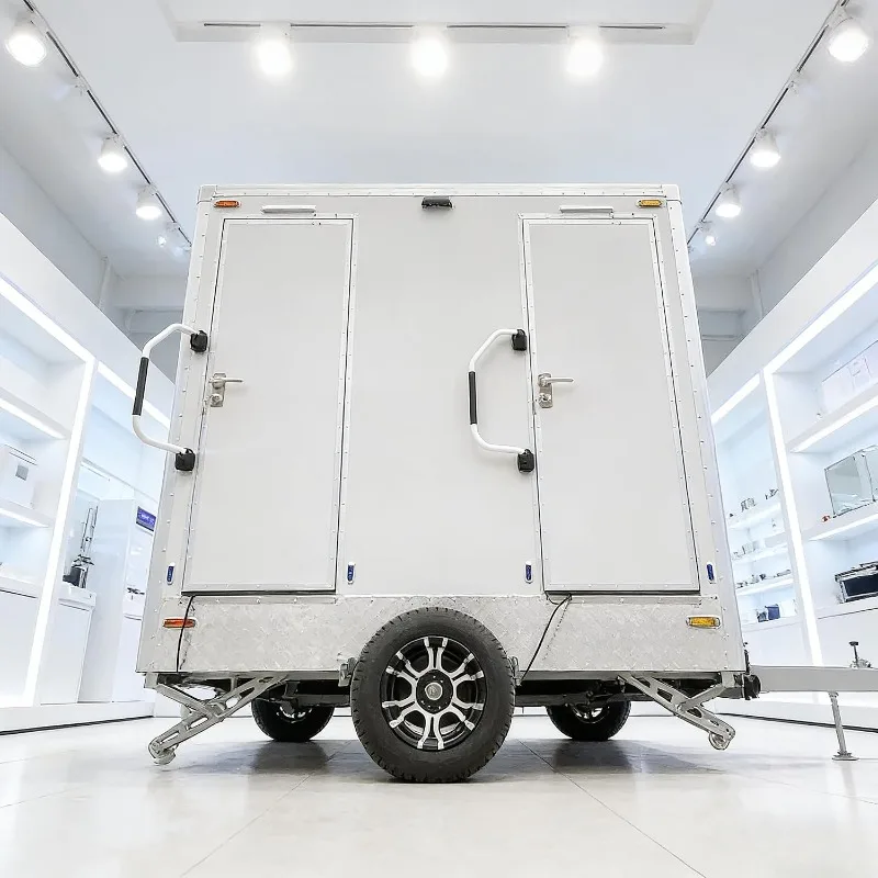 ADA Restroom Shower Portable Trailer, Luxury Toilet Heating Cooling AC System, for Festivals Emergency Film Sites