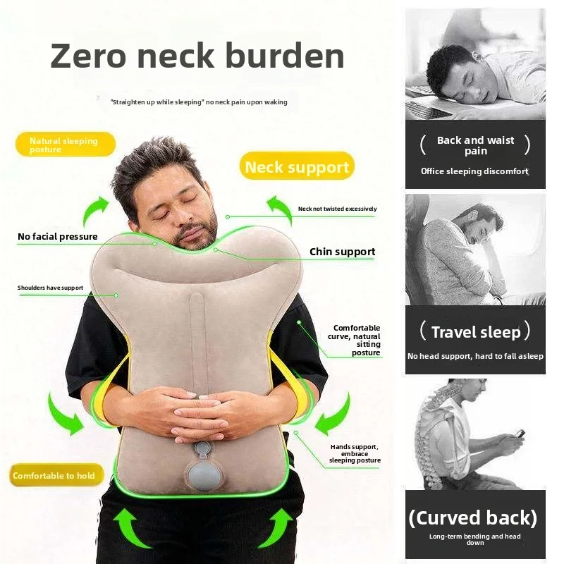Inflatable Travel Pillow for Sitting Sleep High Speed Train Elderly Economy Class  Cushion U-Shaped Pillow for Traveling