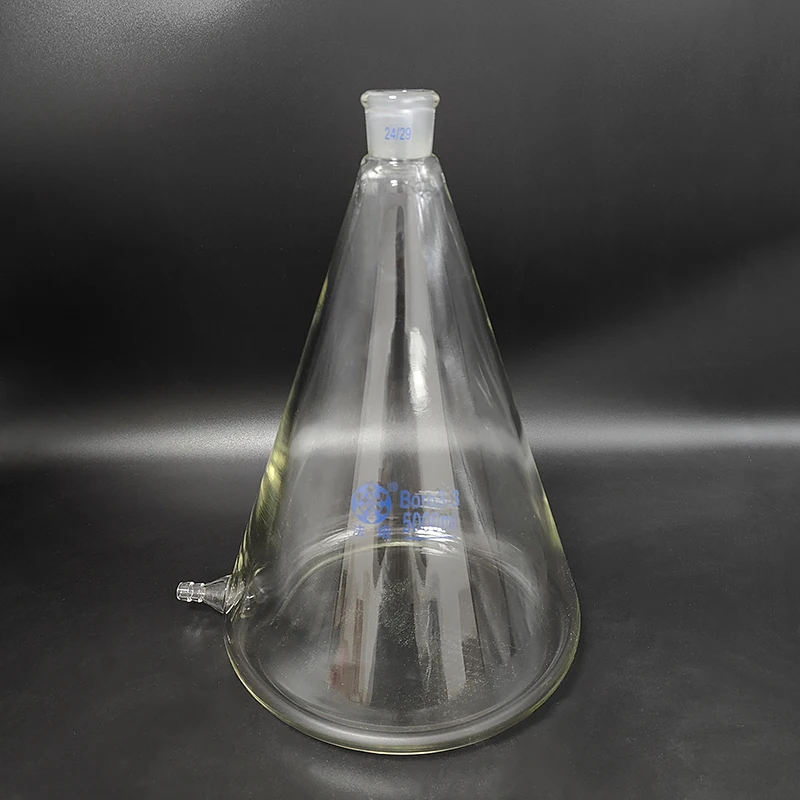 FAPE Filtering flask with Lower tube, Capacity 5000mL, Joint 24/29, Triangle flask with tubules, Lower tube conical flask