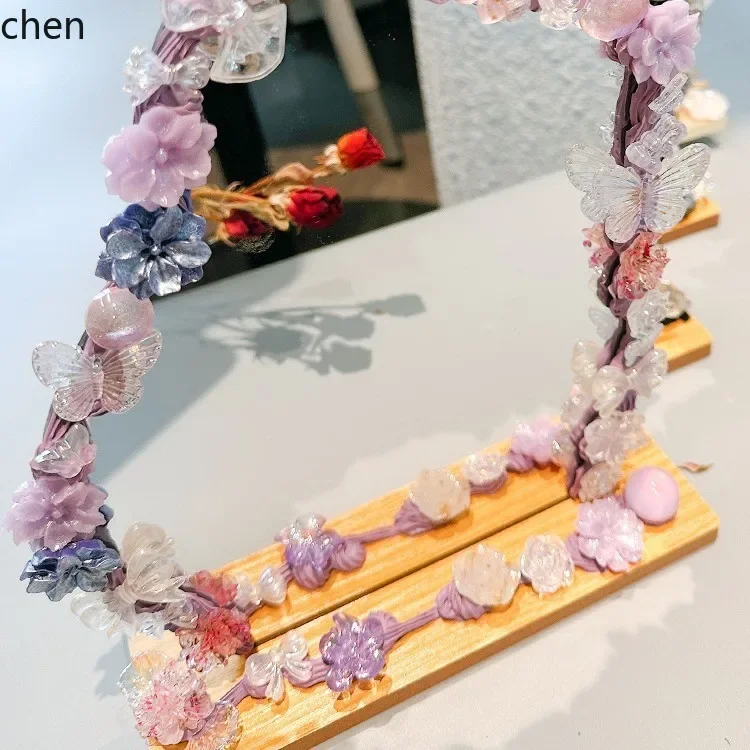 Z30-  handmade gift makeup mirror desktop decoration irregular acrylic mirror for girlfriend butterfly vanity table