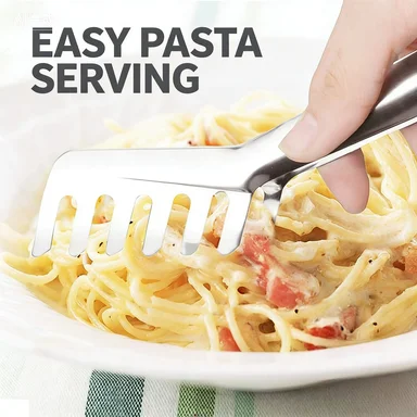 Kitchen and household stainless steel food, Italian pasta, noodle clip, round head, thickened Western restaurant tool