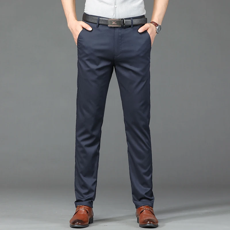 Modal Lyocell Fabric Casual Pants Men's Summer Thin Straight Business Suit Trousers Soft Breathable Comfortable Male Clothes - view 5