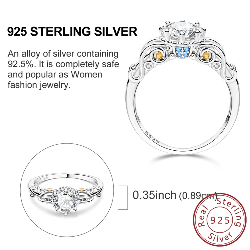 Women's 925 Sterling Silver Retro Heart Bow Star Ring