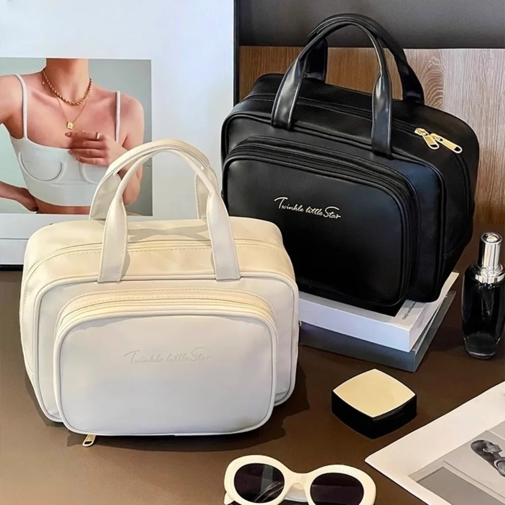 

Простая косметичка с ручкой для хранения, косметический контейнер большой емкости, многофункциональная портативная дорожная сумка для мытья, кабель для передачи данных