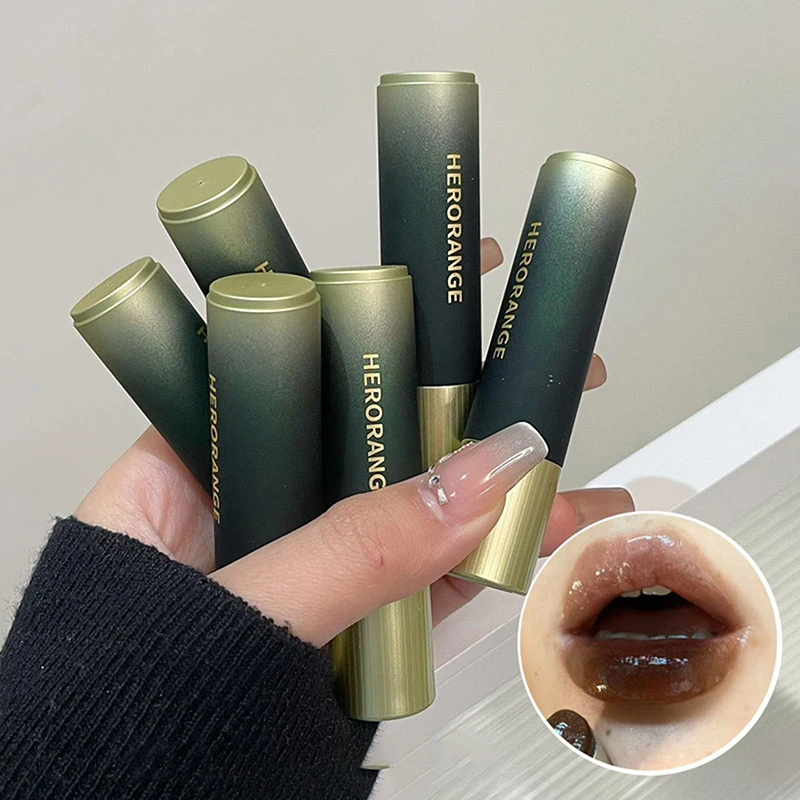 HERORANGE Labial en Gel con Efecto Espejo, Brillo Labial Marrón Chocolate, Hidratante, Efecto Ahumado, No se Transfiere, No es Tinte Labial, Maquillaje