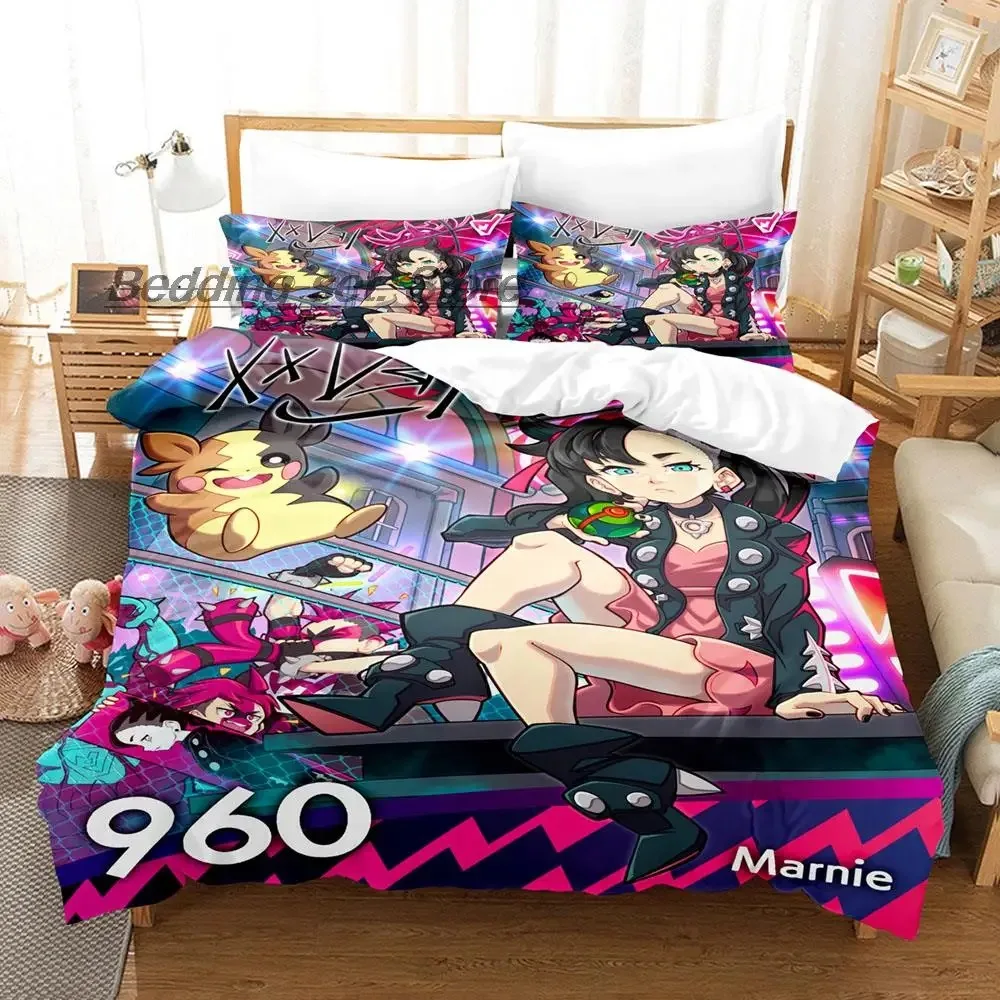 

Kawaii Marnie Bedding Set Single Twin Full Queen King Size Bed Set Aldult Kid Bedroom Duvetcover Sets 3D Anime Bed Sheet Set