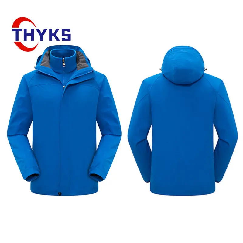 Autumn and Winter Outdoor Two-piece Hiking Jackets Couple Fleece Warm Detachable Coat Windproof and Waterproof Rain Coat Men