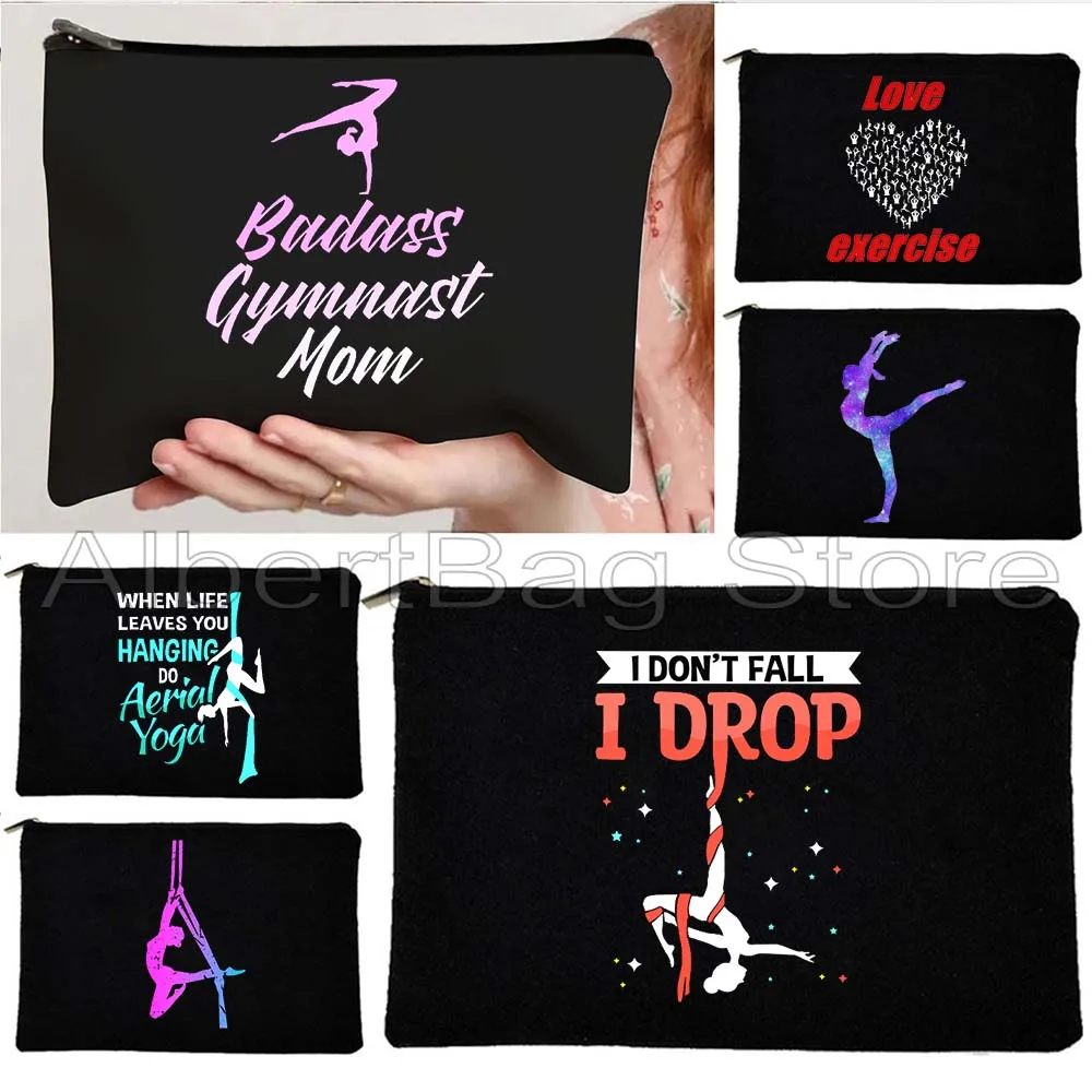 Ballet Ballerina Dancer Aerialist Aerial Yoga Silks Aerobics Aerobic Gym Hoop Lyra Cosmetic Makeup Toilet Bag Pencil Case Pouch