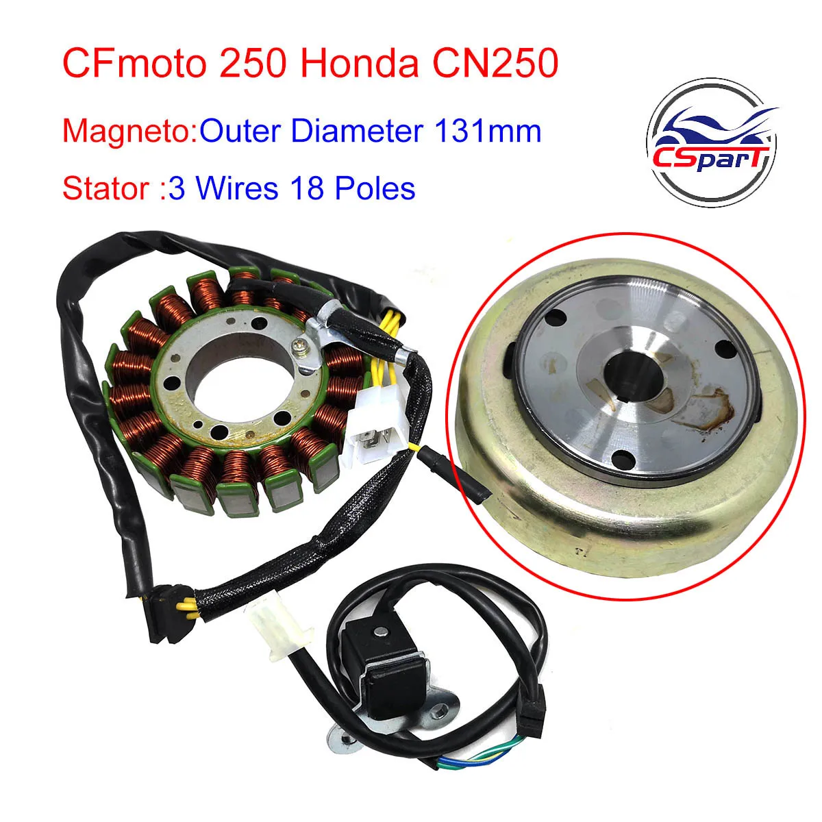 Magneto Flywheel Rotor for 250cc Water Cooled Scooter Moped ATV Motorcycle CF250 V3 V5 CH250 CN250 JONWAY YY250T 172MM