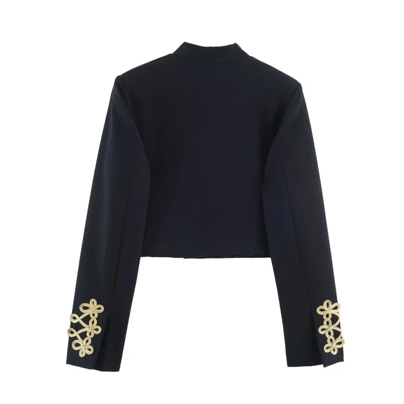 HipSeam Women's Winter Jacket with Cropped Frog Fastening New 2026 High-Neck Long Sleeve Women Short Coat Chic Female Outerwear