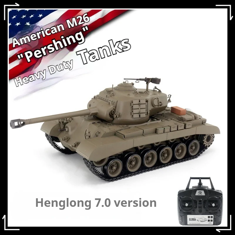 Henglong 3838-1 American Pershing M26 Large Heavy Battle Smoke Tank Model Children'S Multi-Function Competitive Simulation Tank