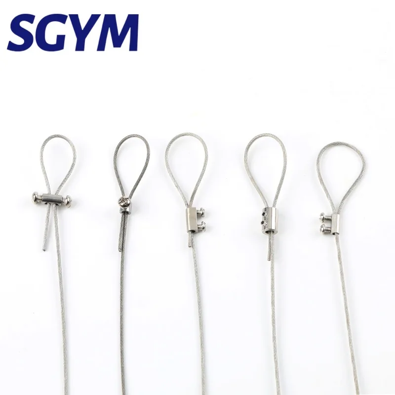 1.2/1.5/2/3mm Steel Wire Rope Buckle Adjustable Telescopic Double hole Thread Locker Tightens DIY Lamp Hanging Code Accessories