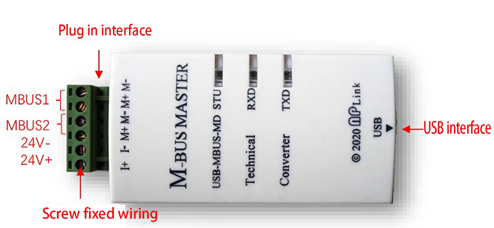 Industrial USB to MBUS host meter reading communication internal full isolation wide voltage power supply 200 load