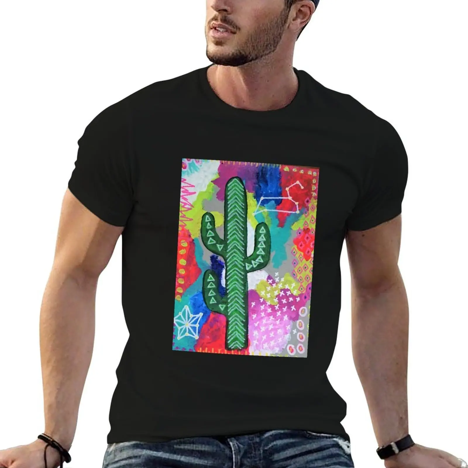 Constellation Cacti - Leo T-Shirt Big Size Daily Wear T-Shirt